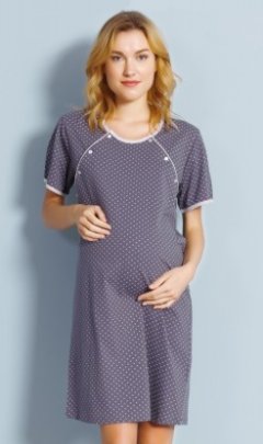 Dámská noční košile mateřská Ema Pyžama a župany - Ženy - Dámské noční košile - Kojící noční košile - Kojící noční košile s krátkým rukávem