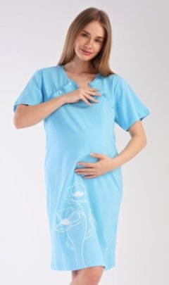 Dámská noční košile mateřská Leontýna Pyžama a župany - Ženy - Dámské noční košile - Kojící noční košile - Kojící noční košile s krátkým rukávem