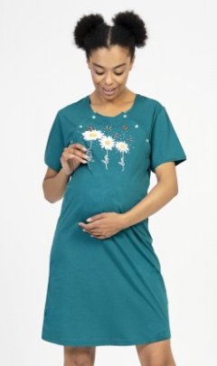 Dámská noční košile mateřská Kopretiny Pyžama a župany - Ženy - Dámské noční košile - Kojící noční košile - Kojící noční košile s krátkým rukávem