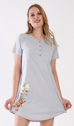 Dámská noční košile s krátkým rukávem Méďa s balónky Pyžama a župany - Ženy - Dámské noční košile - Kojící noční košile - Kojící noční košile s krátkým rukávem