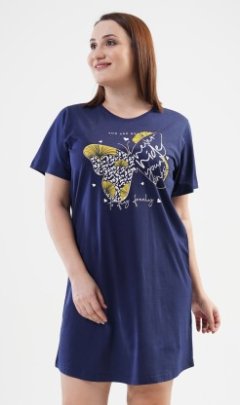 Dámská noční košile s krátkým rukávem Melanie Pyžama a župany - Ženy - Dámské noční košile - Nadměrné dámské noční košile