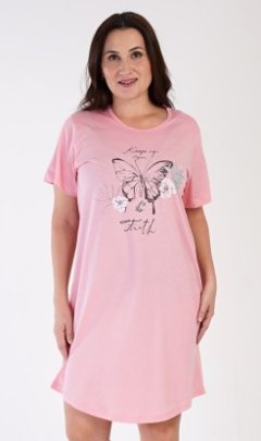 Dámská noční košile s krátkým rukávem Motýl Pyžama a župany - Ženy - Dámské noční košile - Dámské noční košile s krátkým rukávem