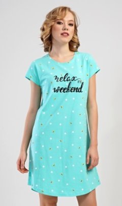 Dámská noční košile s krátkým rukávem Relax weekend Pyžama a župany - Ženy - Dámské noční košile - Dámské noční košile s krátkým rukávem