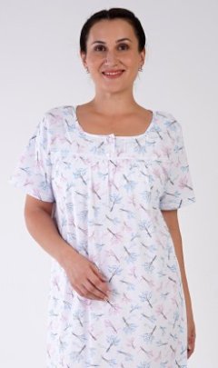 Dámská noční košile s krátkým rukávem Tulipány Pyžama a župany - Ženy - Dámské noční košile - Dámské noční košile s krátkým rukávem