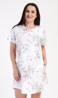 Dámské domácí šaty s krátkým rukávem Margot Pyžama a župany - Ženy - Dámské noční košile - Nadměrné dámské noční košile