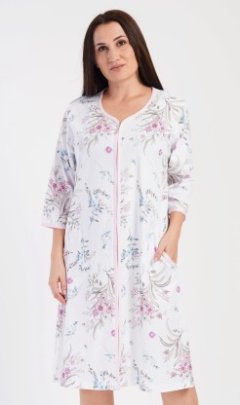 Dámské domácí šaty s tříčtvrtečním rukávem Margot Pyžama a župany - Ženy - Dámské noční košile - Nadměrné dámské noční košile