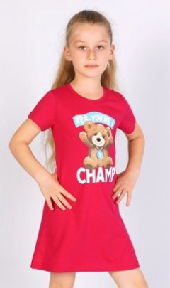 Dětská noční košile s krátkým rukávem Méďa Pyžama a župany - Děti - Holky - Dívčí noční košile - Dívčí noční košile s krátkým rukávem