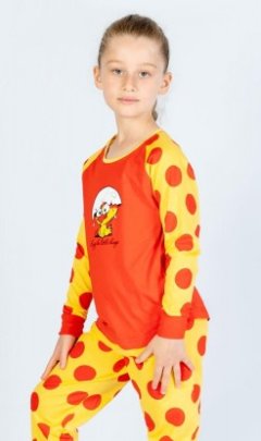 Dětské pyžamo dlouhé Kuře Pyžama a župany - Děti - Holky - Dívčí pyžama - Dívčí pyžama s dlouhým rukávem