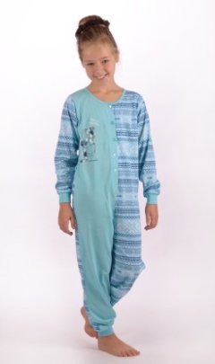 Dětský overal Méďa s čepicí Pyžama a župany - Děti - Holky - Dívčí pyžama - Dívčí overaly na spaní