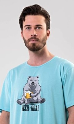 Pánská noční košile s krátkým rukávem Beer and bear 2
