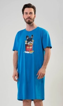 Pánská noční košile s krátkým rukávem Bulldog Pyžama a župany - Muži - Pánské noční košile
