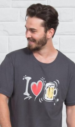 Pánská noční košile s krátkým rukávem I love beer 5
