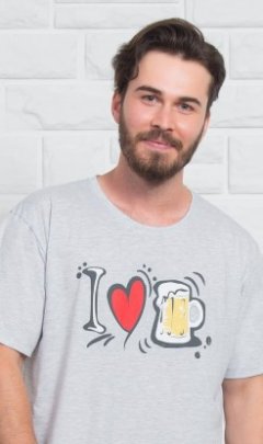 Pánská noční košile s krátkým rukávem I love beer 6