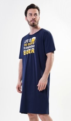 Pánská noční košile s krátkým rukávem Life is beer 2
