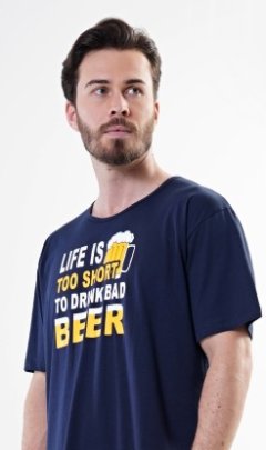 Pánská noční košile s krátkým rukávem Life is beer 6