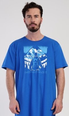Pánská noční košile s krátkým rukávem Mountain Pyžama a župany - Muži - Pánské noční košile