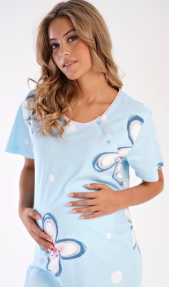Dámská noční košile mateřská Veronika - Kojící noční košile s krátkým rukávem