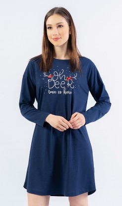 Dámská noční košile s dlouhým rukávem Oh deer - Dámské noční košile s dlouhým rukávem