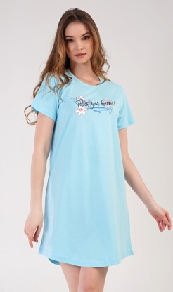 Dámská noční košile s krátkým rukávem Ella - Dámské noční košile s krátkým rukávem