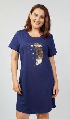 Dámská noční košile s krátkým rukávem Peříčko - Nadměrné dámské noční košile