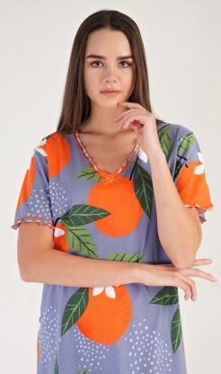 Dámská noční košile s krátkým rukávem Pomeranče - Dámské noční košile s krátkým rukávem