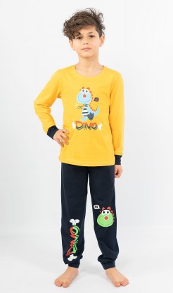 Dětské pyžamo dlouhé Dino - Chlapecká pyžama s dlouhým rukávem